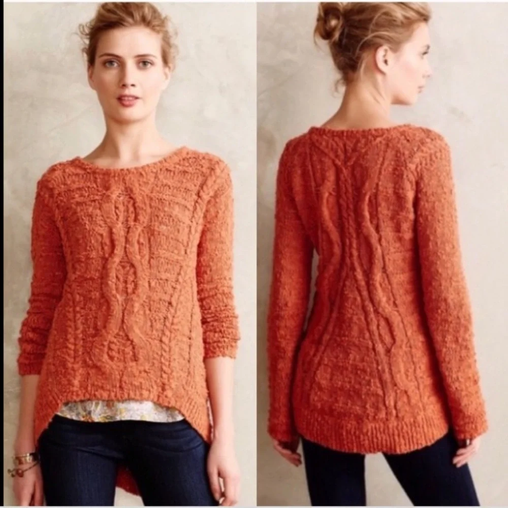 Anthropologie Moth Cross Cables in brown